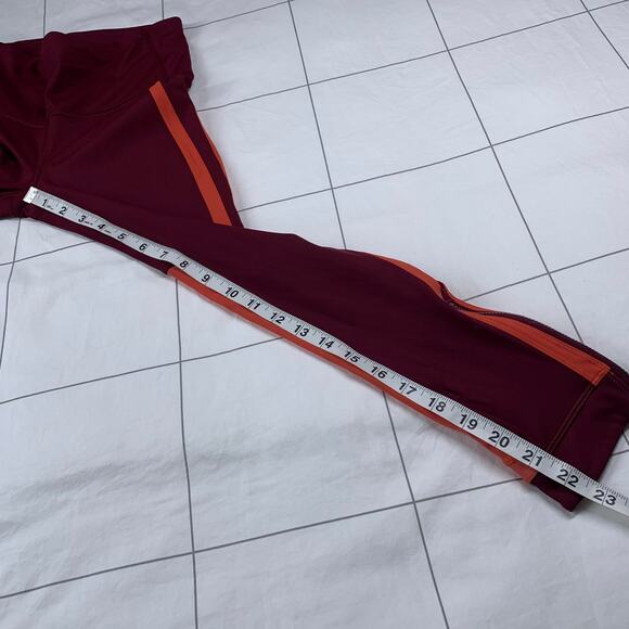 Lululemon Leggings Womens 4 Red Zip the Line Cropped Mesh Sheer Gym Run Athletic - Picture 11 of 11